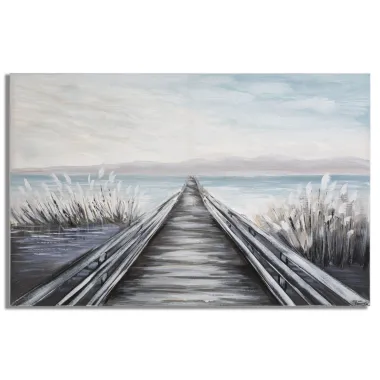 Malowany Obraz na Płótnie Pomost 120x3,8x80 cm